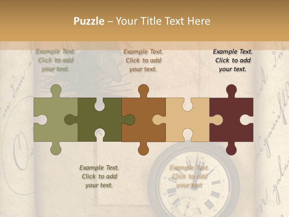 Nostalgia Golden Clock PowerPoint Template