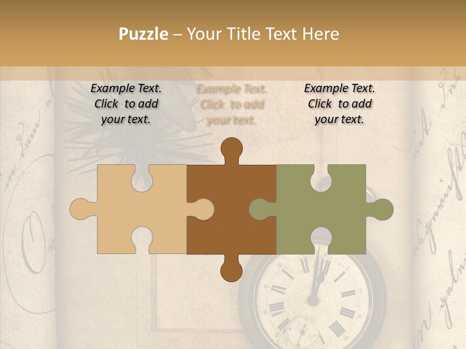 Nostalgia Golden Clock PowerPoint Template