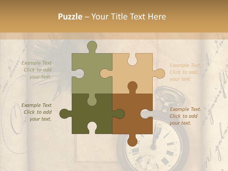 Nostalgia Golden Clock PowerPoint Template