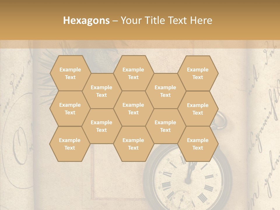 Nostalgia Golden Clock PowerPoint Template