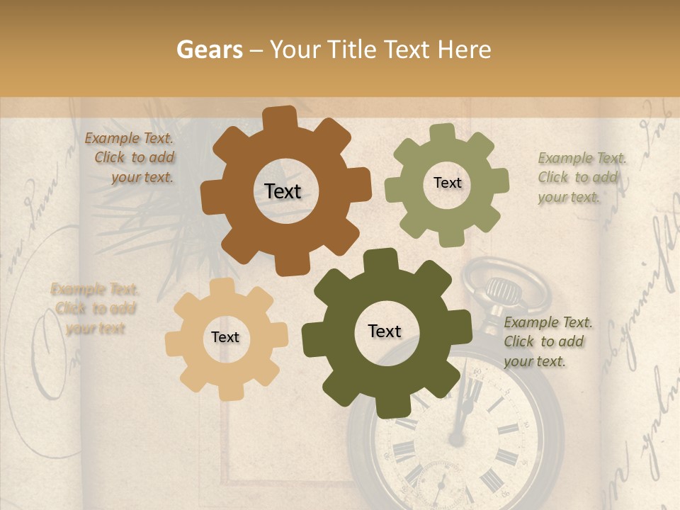 Nostalgia Golden Clock PowerPoint Template