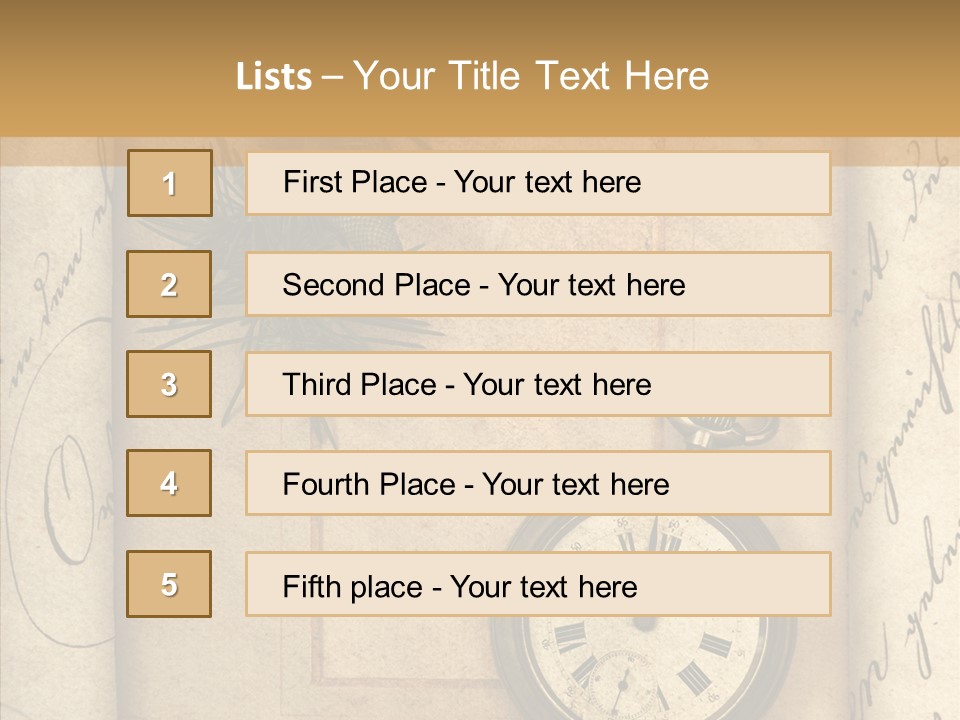 Nostalgia Golden Clock PowerPoint Template