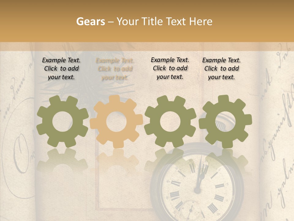 Nostalgia Golden Clock PowerPoint Template