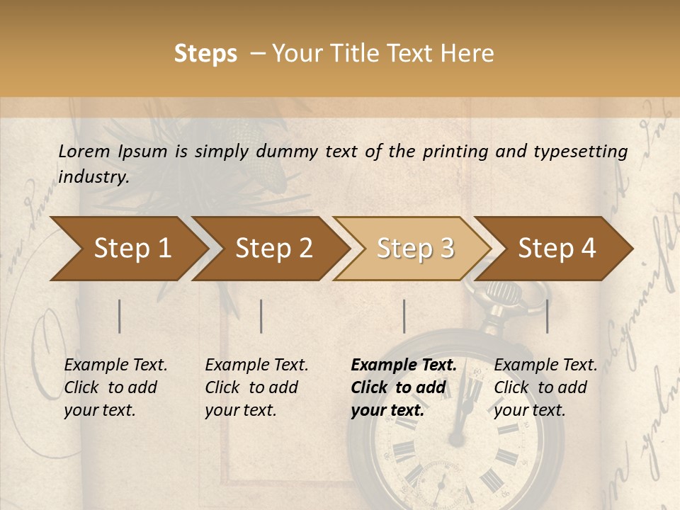 Nostalgia Golden Clock PowerPoint Template
