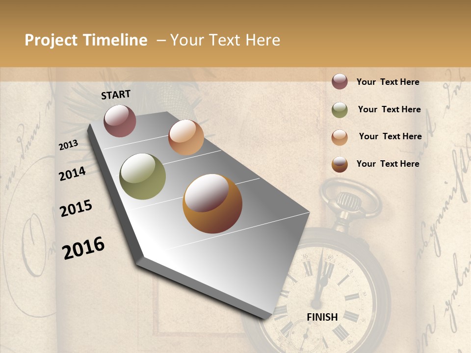 Nostalgia Golden Clock PowerPoint Template