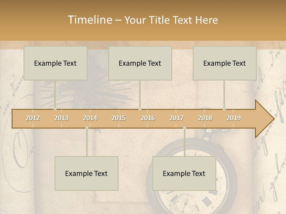 Nostalgia Golden Clock PowerPoint Template