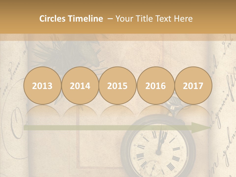 Nostalgia Golden Clock PowerPoint Template