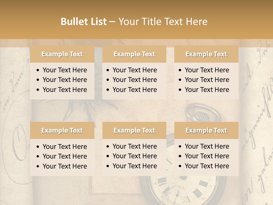 Nostalgia Golden Clock PowerPoint Template