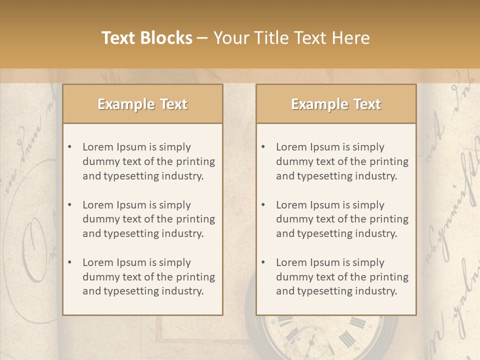 Nostalgia Golden Clock PowerPoint Template
