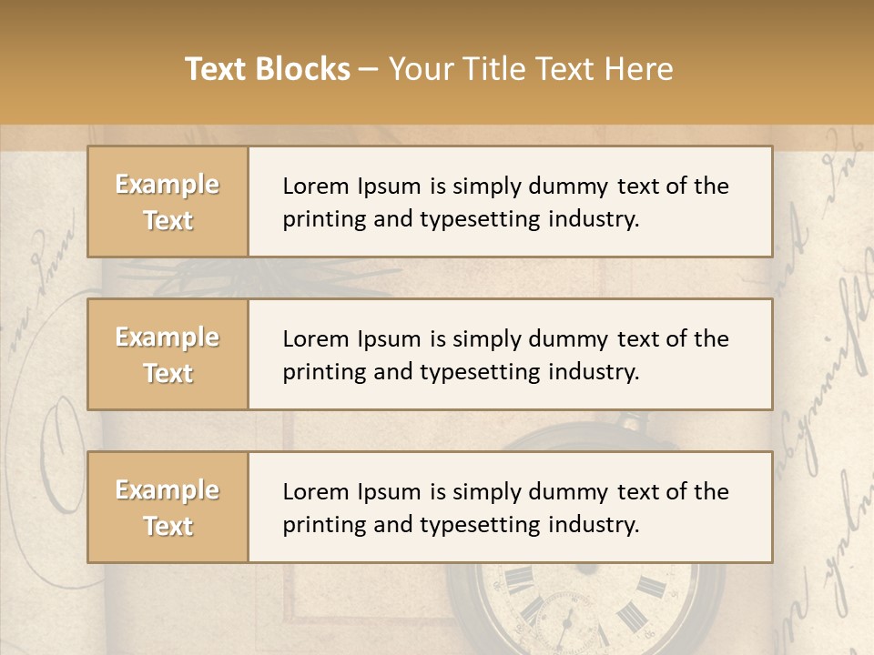 Nostalgia Golden Clock PowerPoint Template