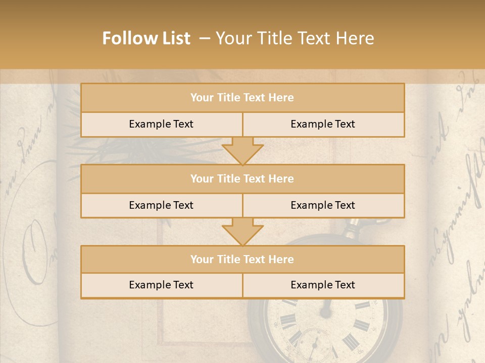 Nostalgia Golden Clock PowerPoint Template