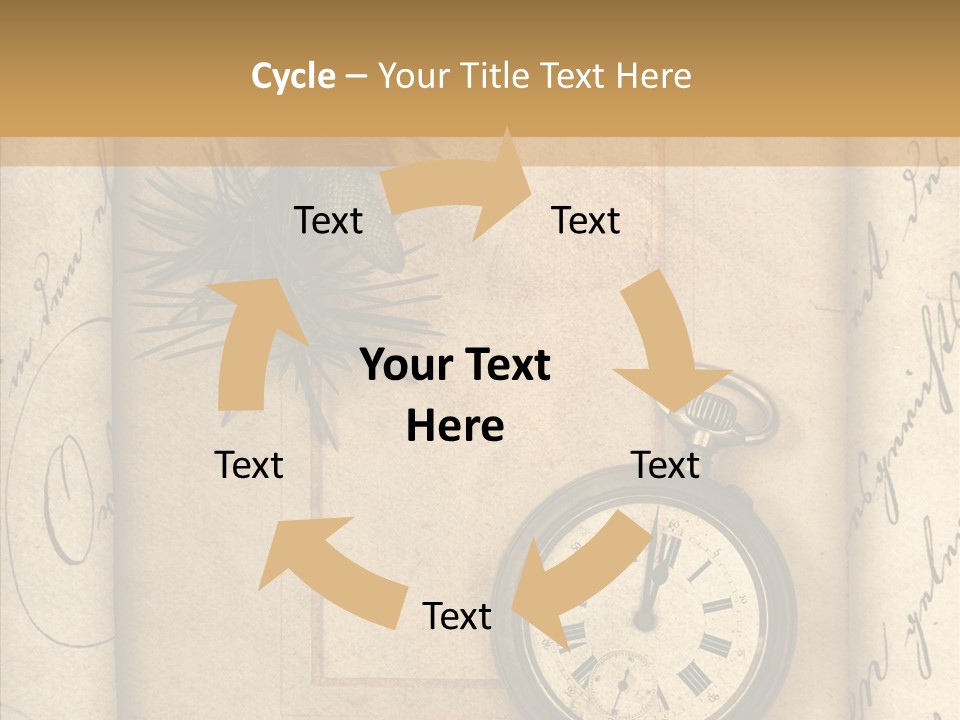 Nostalgia Golden Clock PowerPoint Template