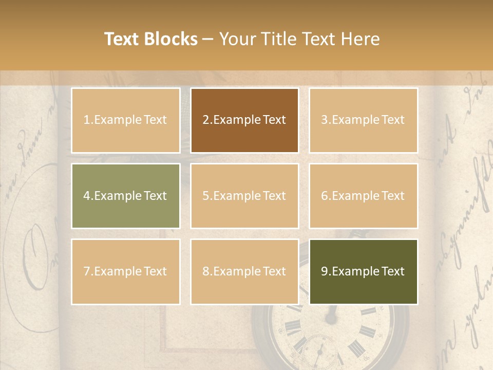 Nostalgia Golden Clock PowerPoint Template