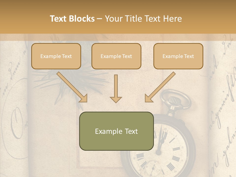 Nostalgia Golden Clock PowerPoint Template