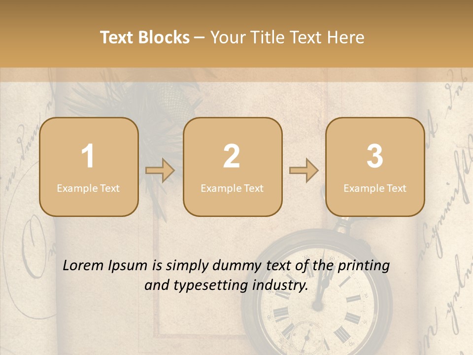 Nostalgia Golden Clock PowerPoint Template