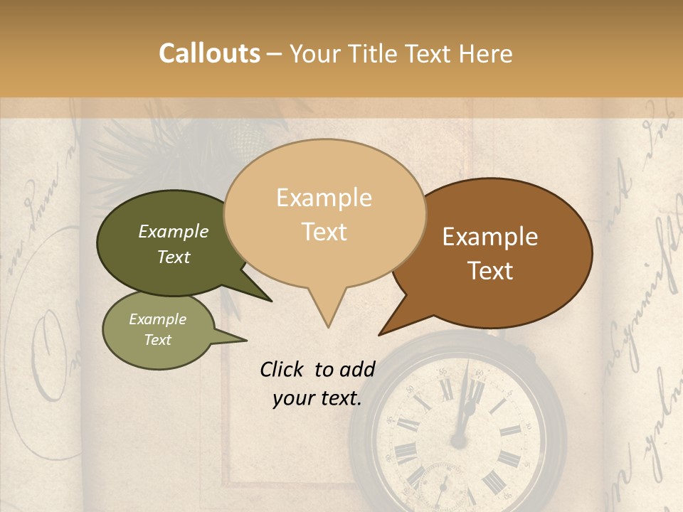 Nostalgia Golden Clock PowerPoint Template