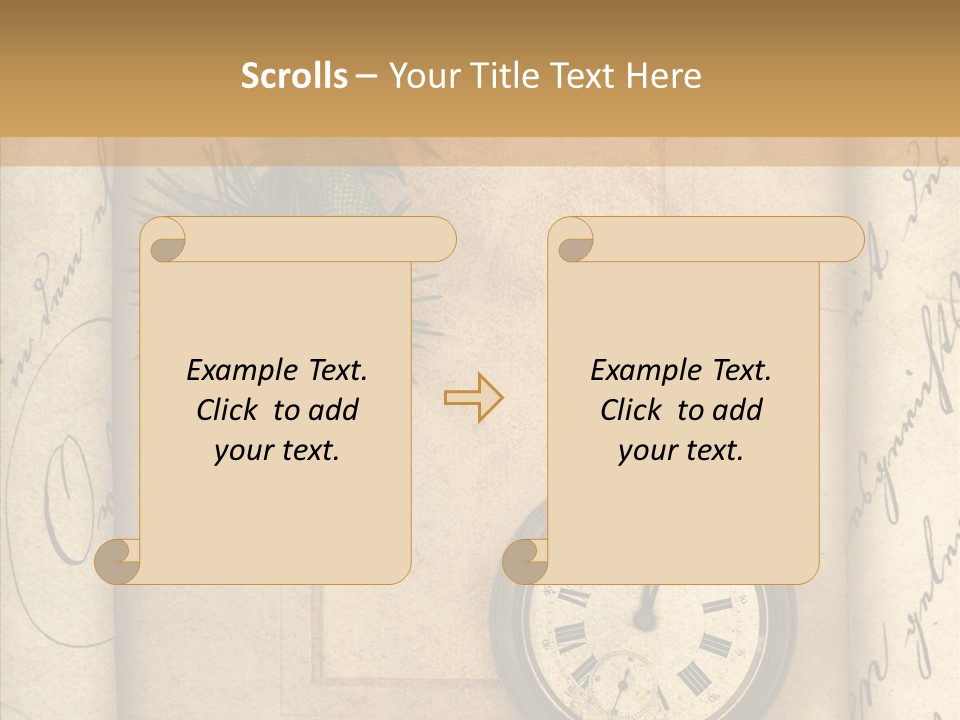 Nostalgia Golden Clock PowerPoint Template