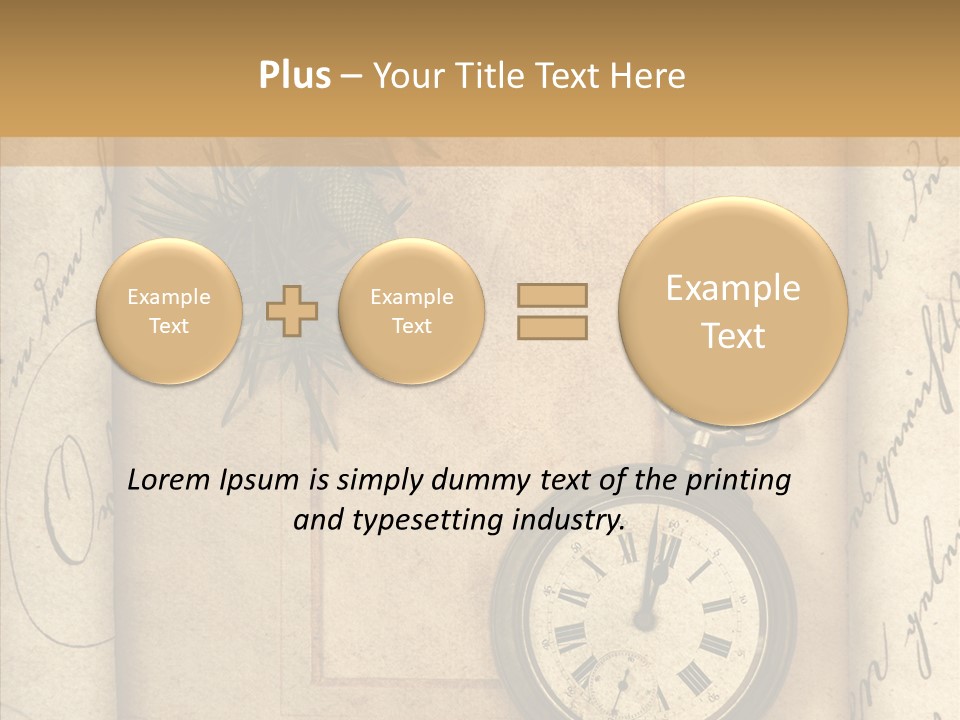 Nostalgia Golden Clock PowerPoint Template