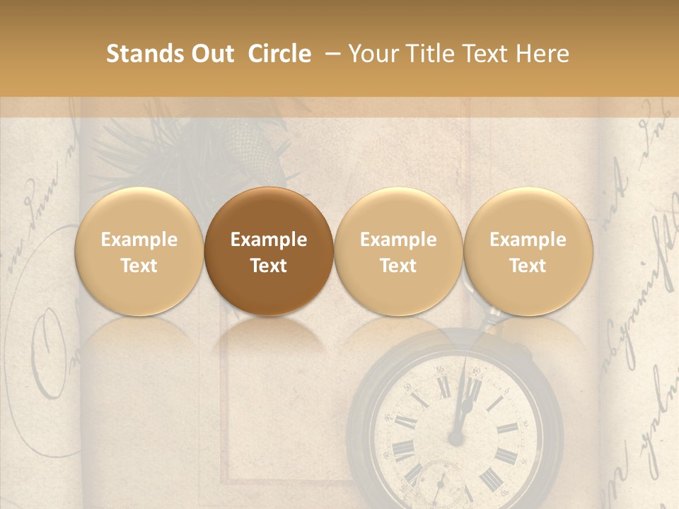 Nostalgia Golden Clock PowerPoint Template