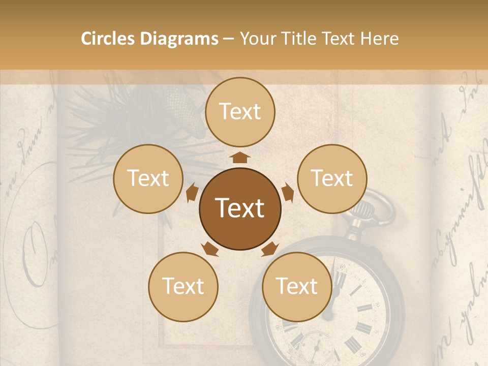 Nostalgia Golden Clock PowerPoint Template