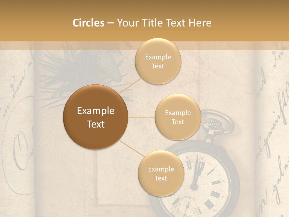 Nostalgia Golden Clock PowerPoint Template