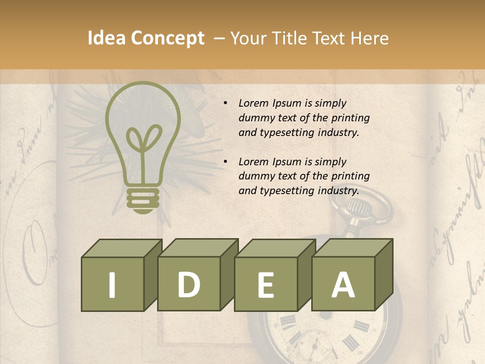 Nostalgia Golden Clock PowerPoint Template