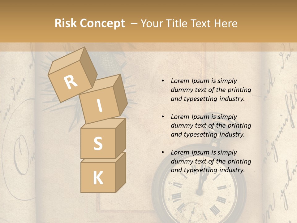 Nostalgia Golden Clock PowerPoint Template