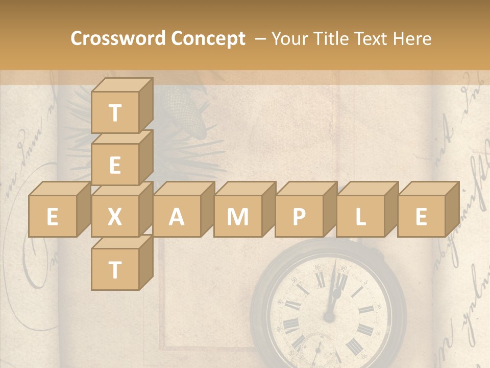 Nostalgia Golden Clock PowerPoint Template