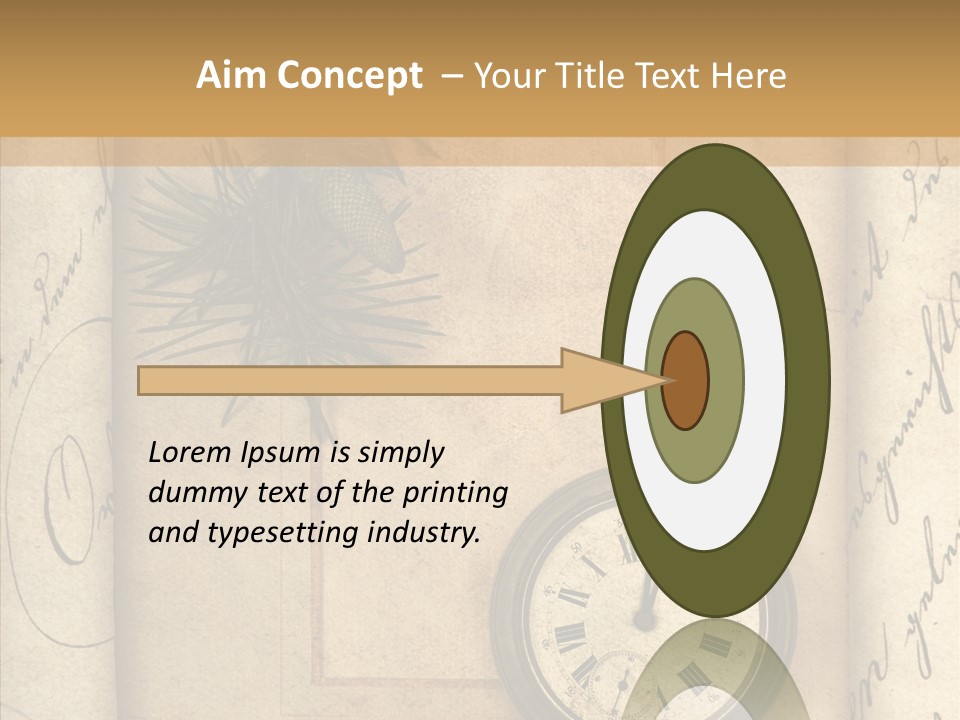 Nostalgia Golden Clock PowerPoint Template