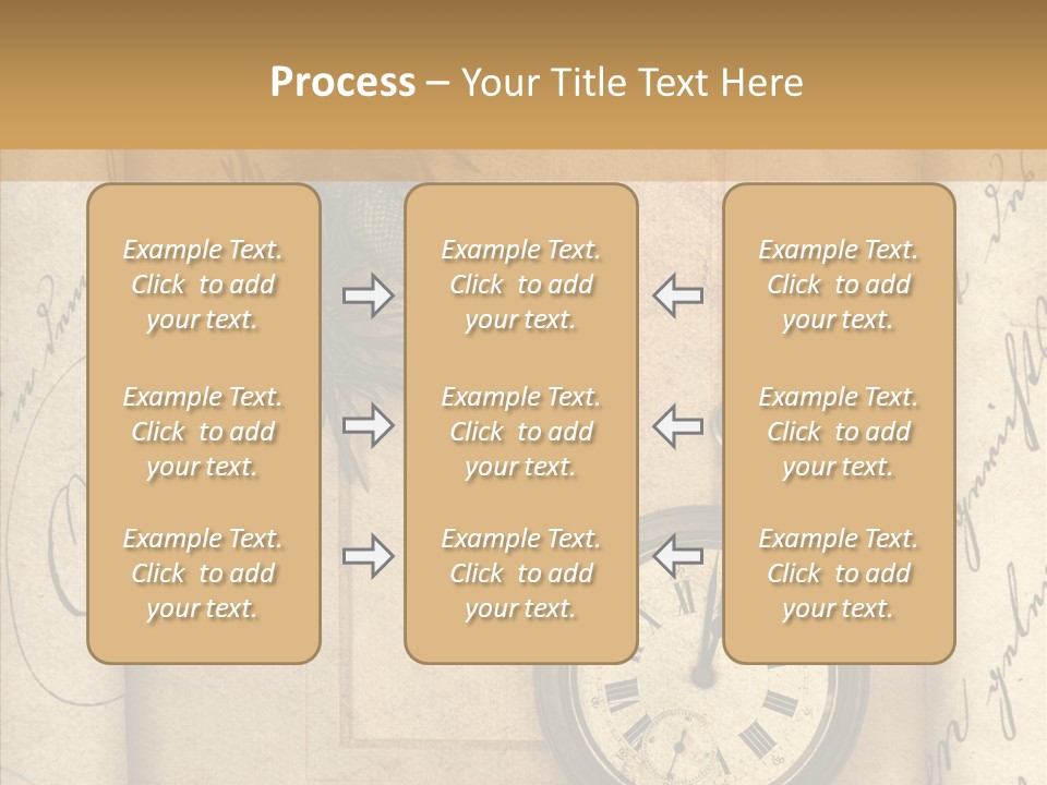 Nostalgia Golden Clock PowerPoint Template