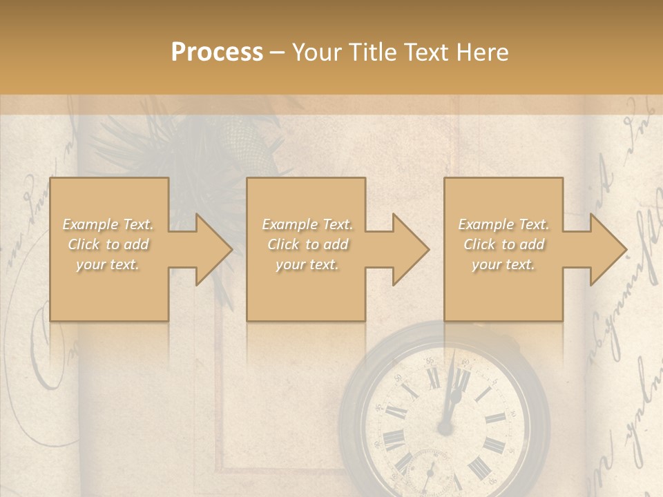 Nostalgia Golden Clock PowerPoint Template