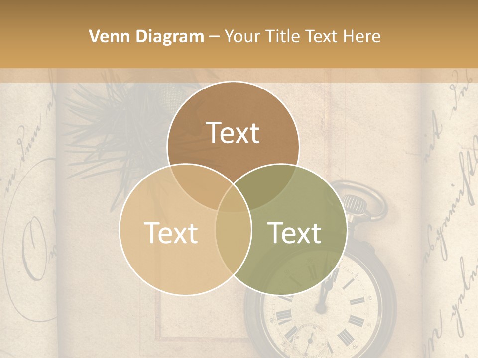 Nostalgia Golden Clock PowerPoint Template