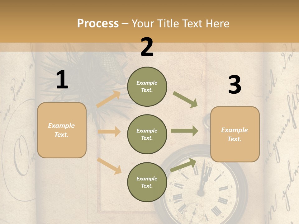 Nostalgia Golden Clock PowerPoint Template