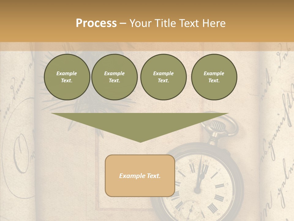 Nostalgia Golden Clock PowerPoint Template