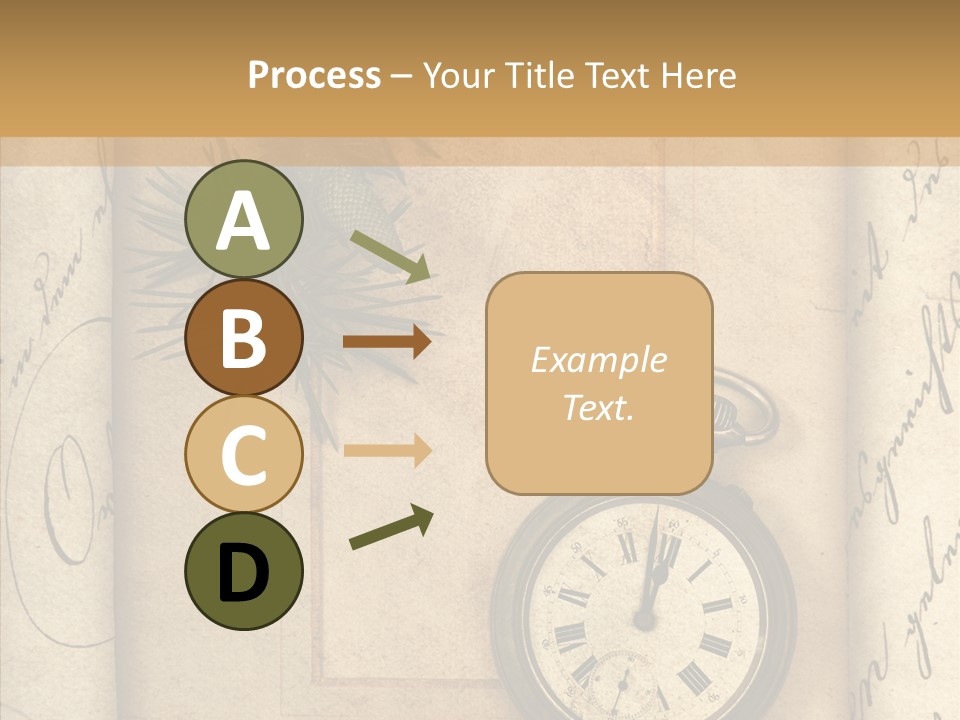 Nostalgia Golden Clock PowerPoint Template