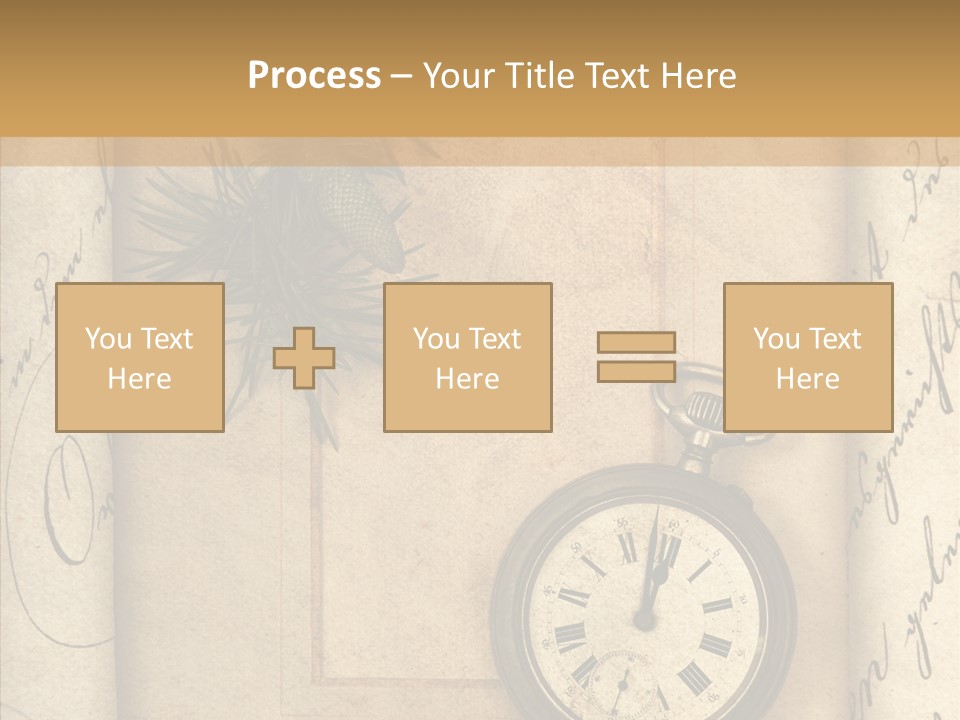 Nostalgia Golden Clock PowerPoint Template
