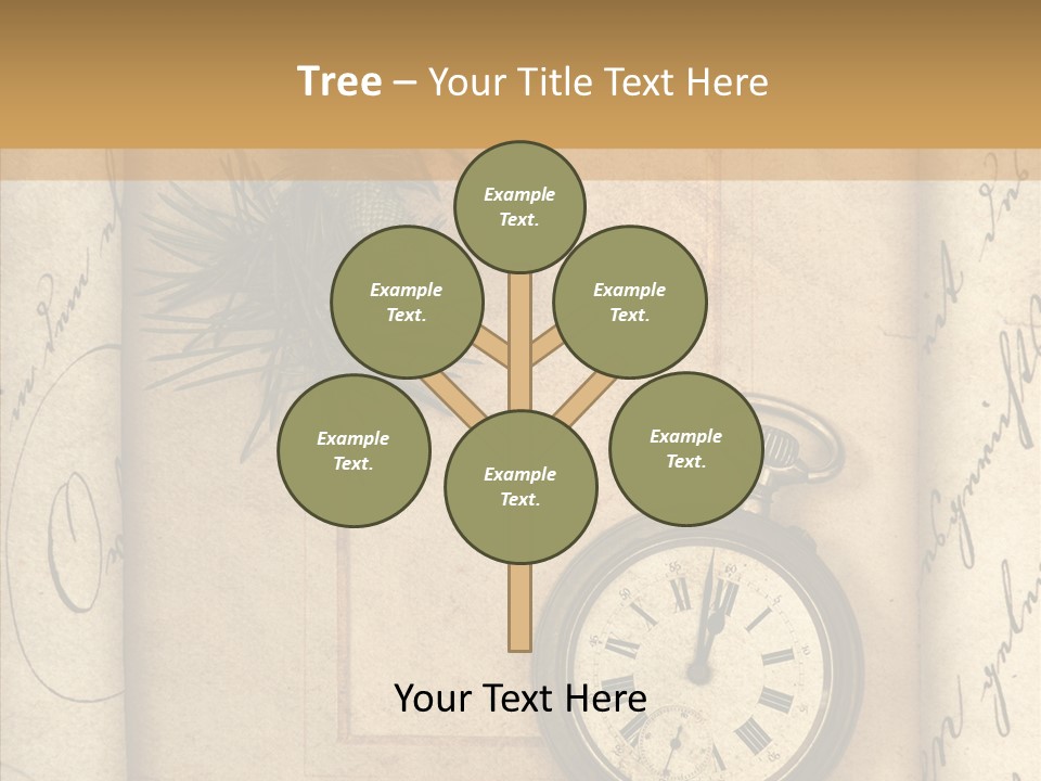 Nostalgia Golden Clock PowerPoint Template