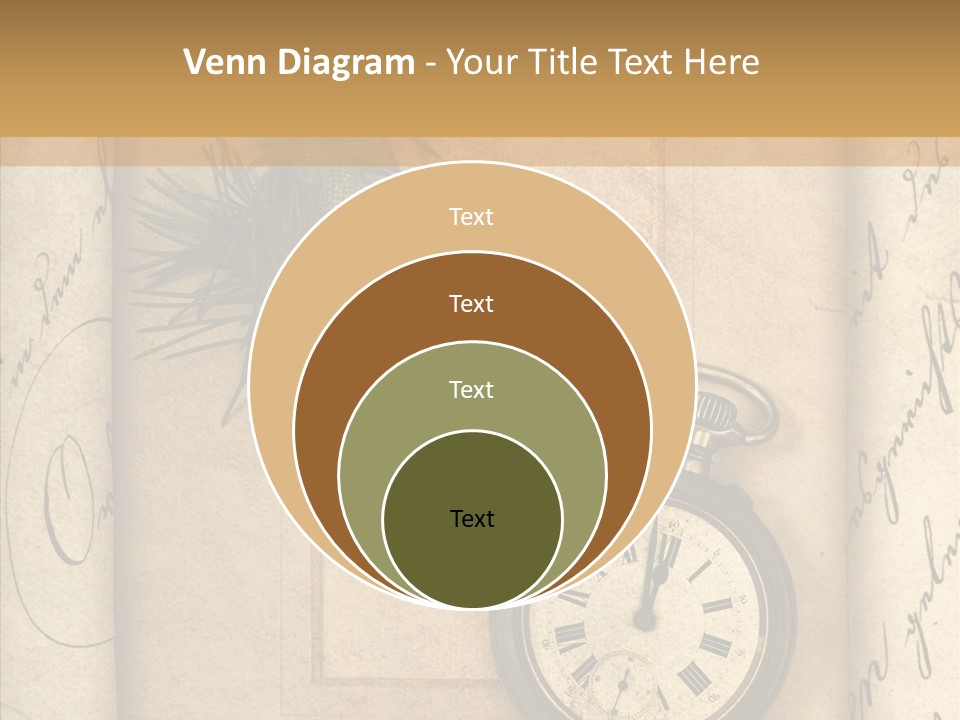 Nostalgia Golden Clock PowerPoint Template