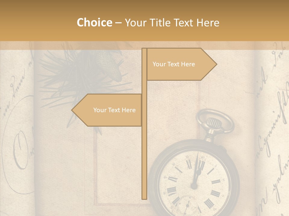 Nostalgia Golden Clock PowerPoint Template
