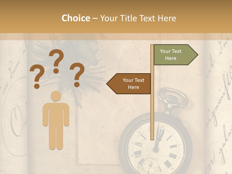 Nostalgia Golden Clock PowerPoint Template