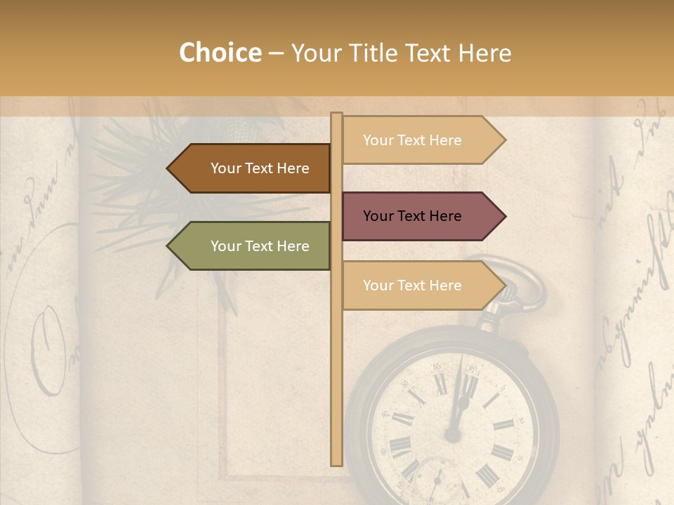 Nostalgia Golden Clock PowerPoint Template