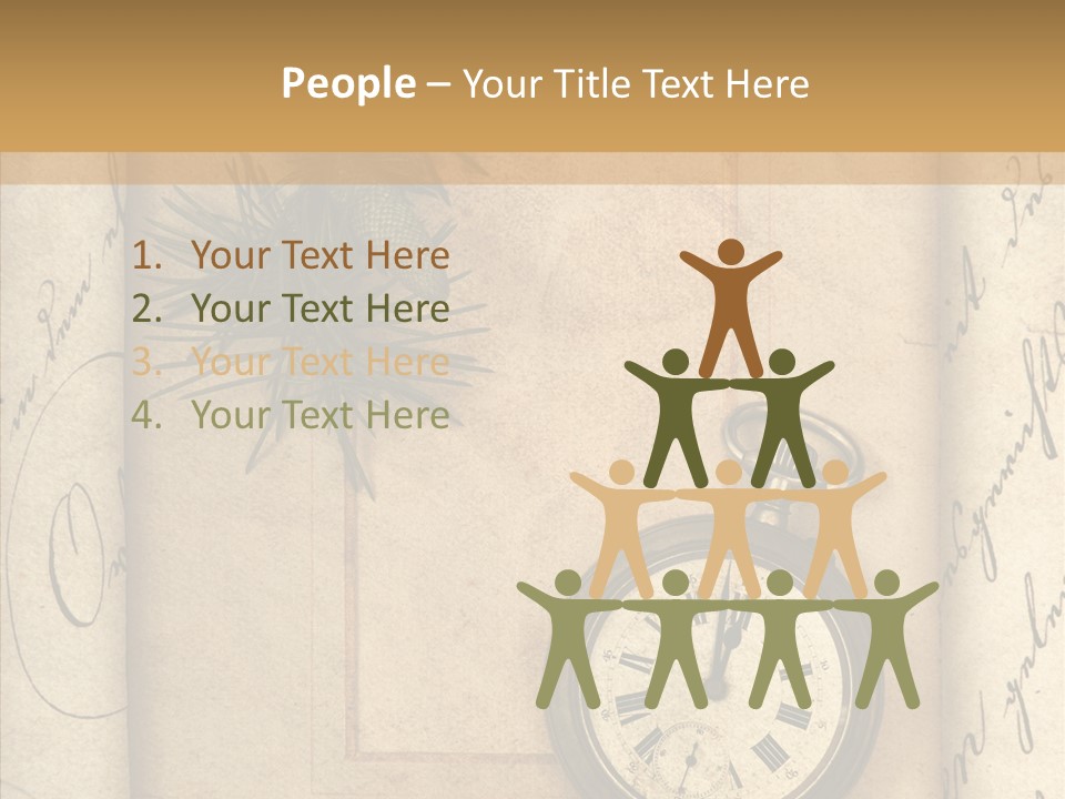 Nostalgia Golden Clock PowerPoint Template