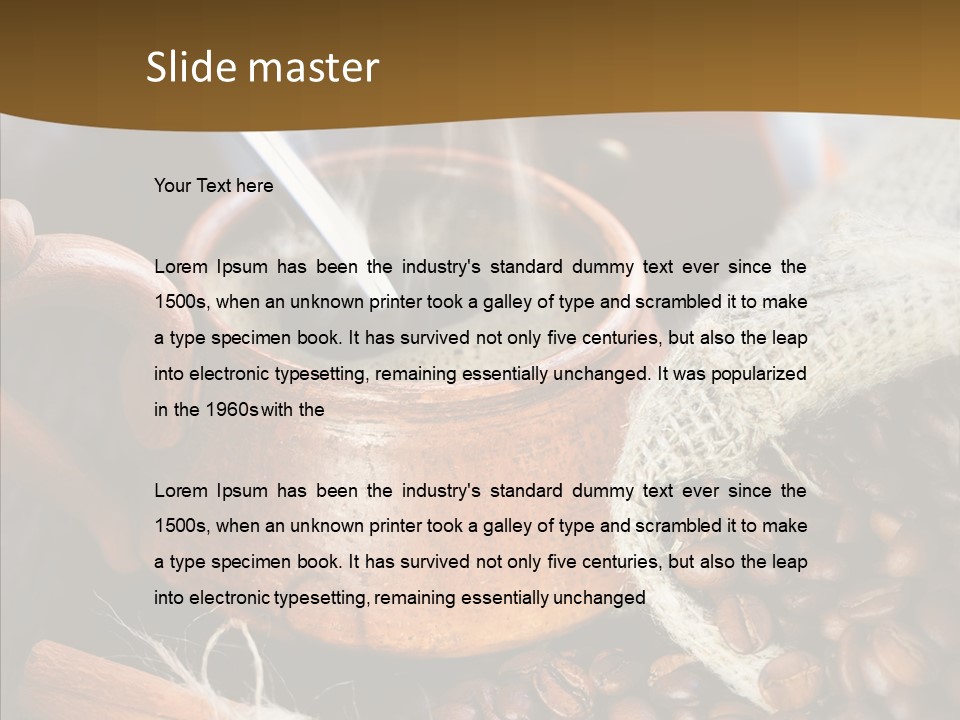 Wood Table Coffee PowerPoint Template