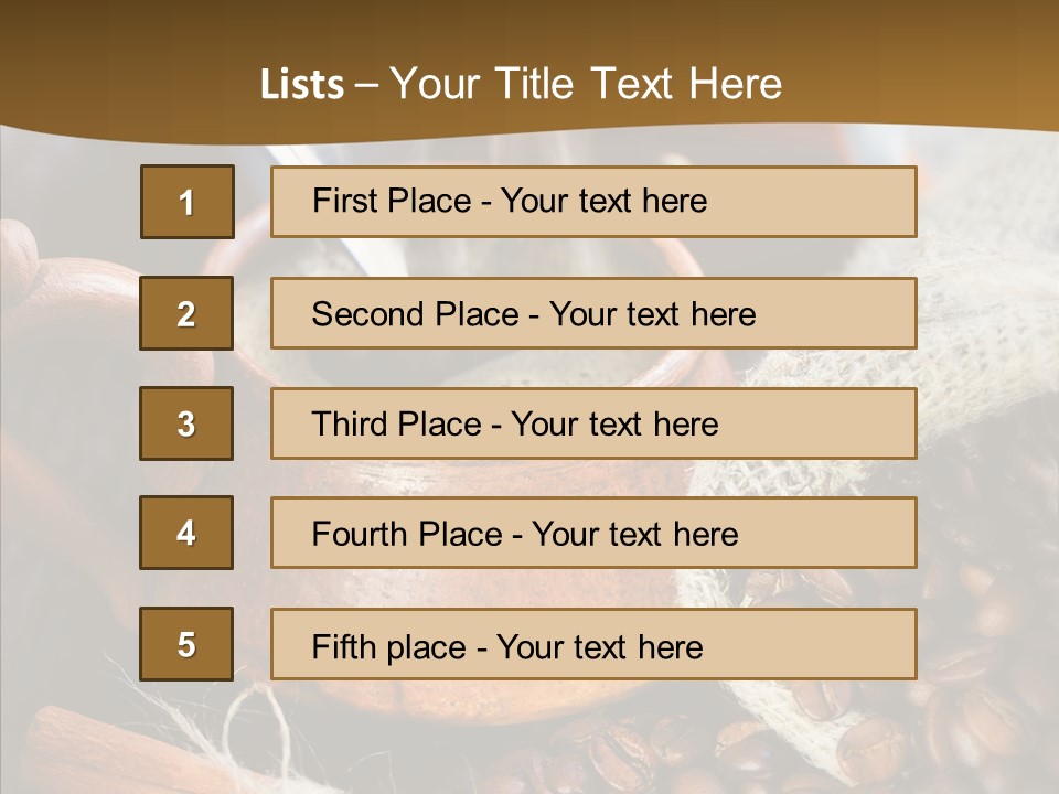 Wood Table Coffee PowerPoint Template