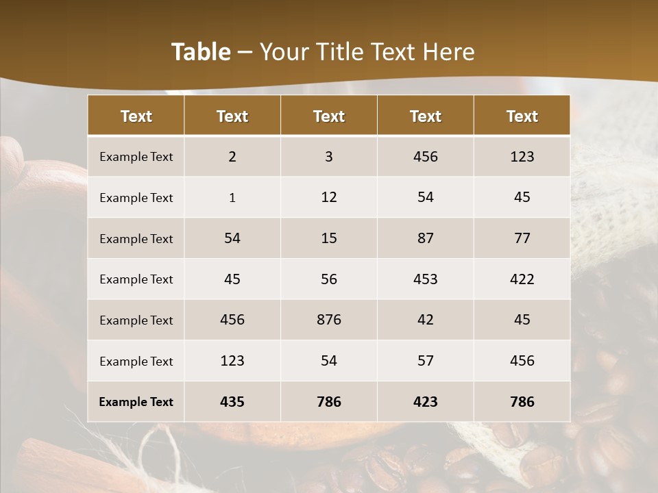 Wood Table Coffee PowerPoint Template