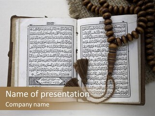 Book Muslim Rosary PowerPoint Template
