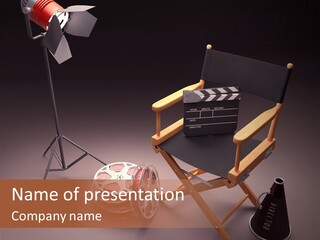 Clapperboard Filmstrip Cinema PowerPoint Template