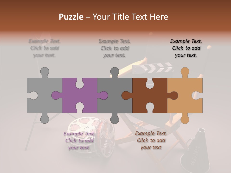 Clapperboard Filmstrip Cinema PowerPoint Template