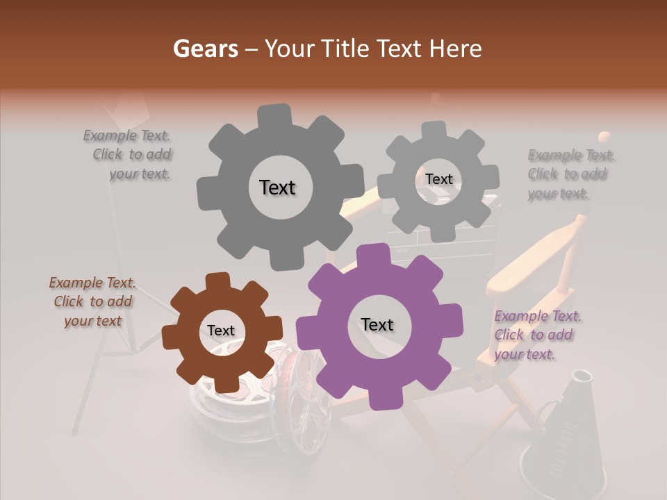 Clapperboard Filmstrip Cinema PowerPoint Template