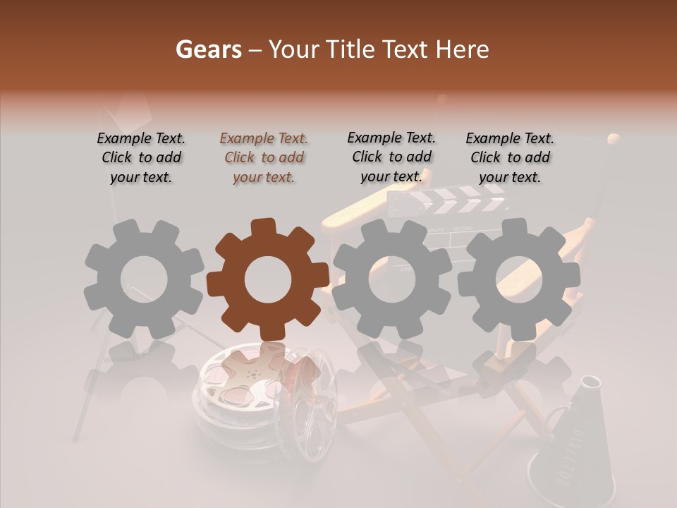 Clapperboard Filmstrip Cinema PowerPoint Template